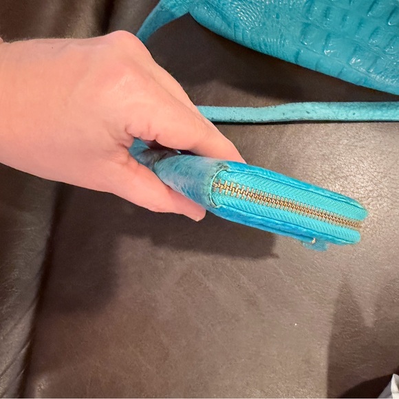 Brahmin Turquoise Croco-Embossed Tote with Matching Wallet - Picture 13 of 15
